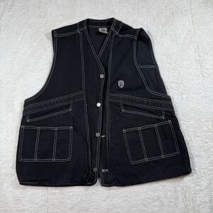 Vintage Jnco Black Denim Vest Baggy Men’s  90s Skater Made In USA